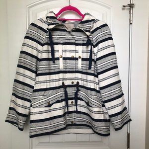 Ann Taylor Loft Striped Navy Spring Jacket